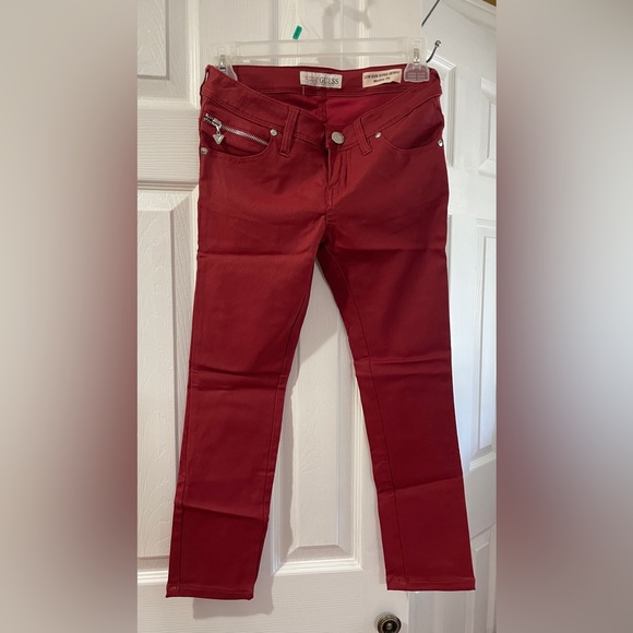 Guess Red Super Skinny Ankle Pants - Picture 1 of 6